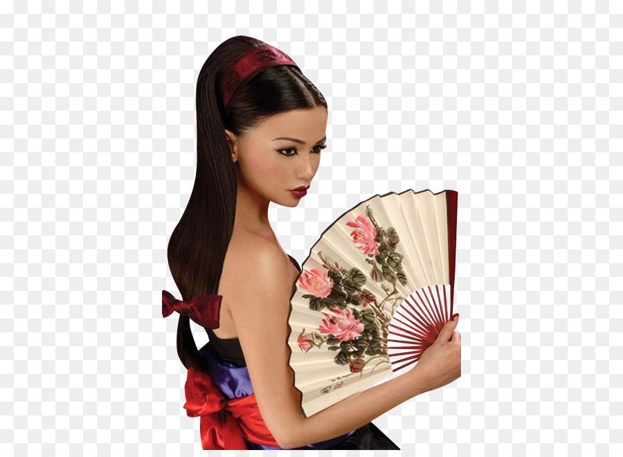 Mujer Con Abanico，Tradicional PNG