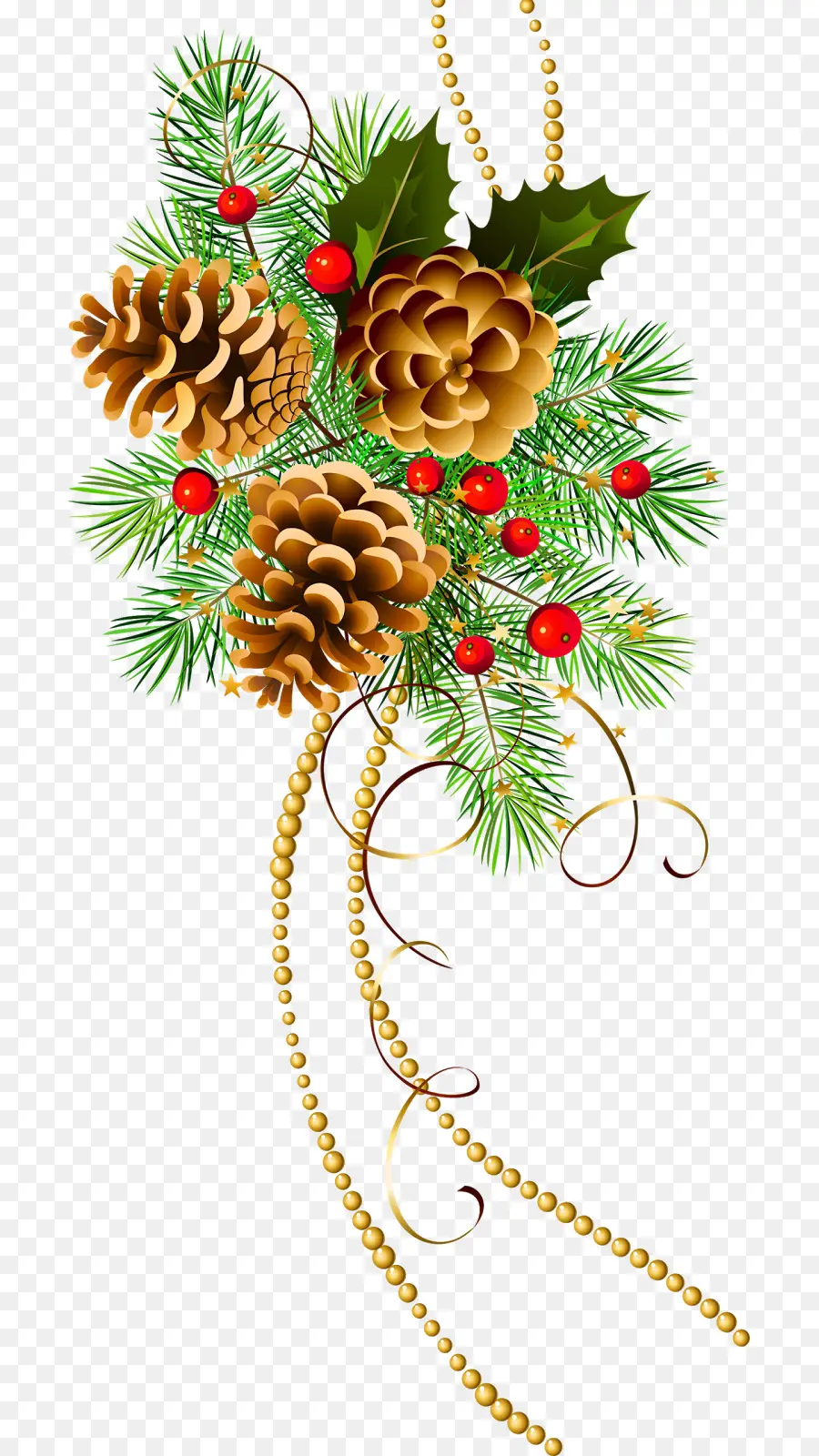 Piñas Y Acebo，Navidad PNG