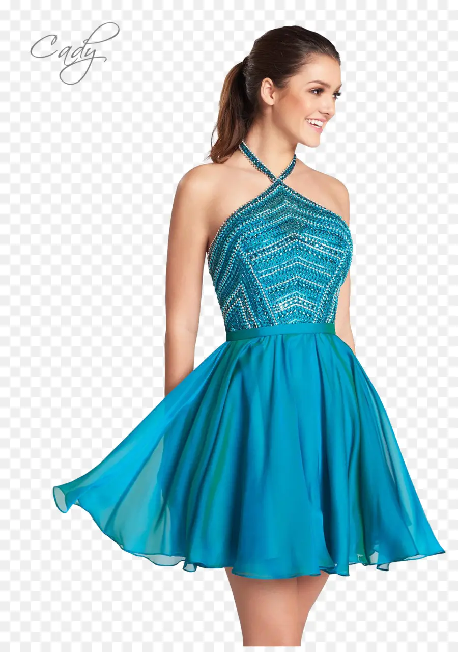 Vestido Azul，Mujer PNG