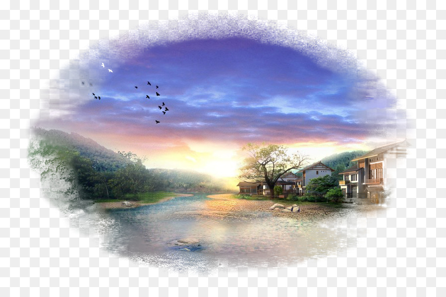 Paisaje，Atardecer PNG