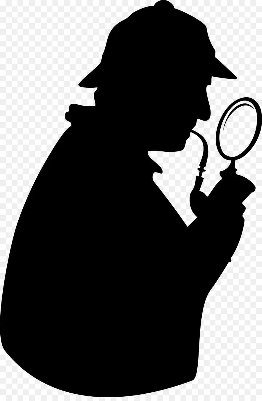 Silueta Detective，Lupa PNG