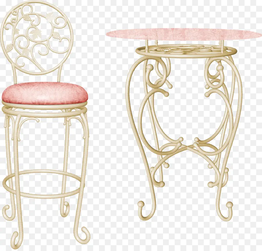 Taburete Y Mesa De Bar，Metal PNG