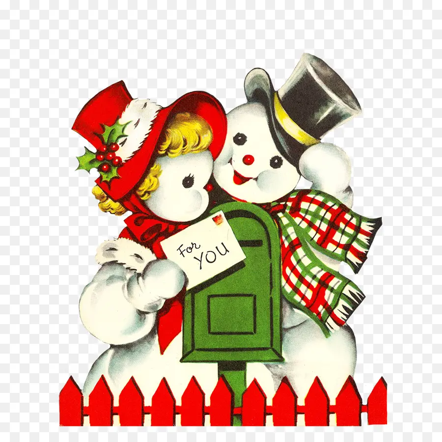 Pareja De Muñecos De Nieve，Navidad PNG