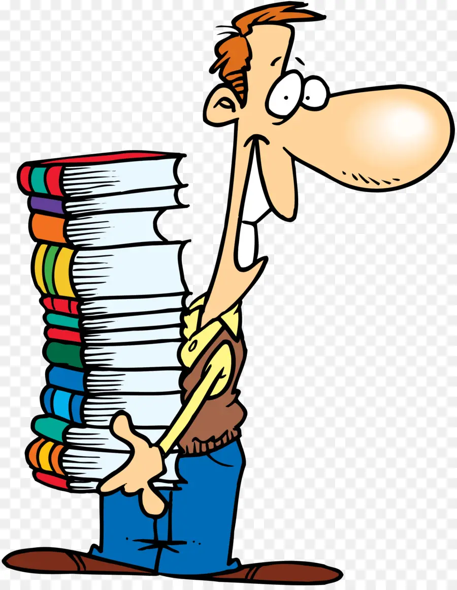 Hombre Con Libros，Lectura PNG