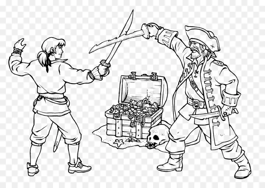 Piratas Peleando，Espadas PNG