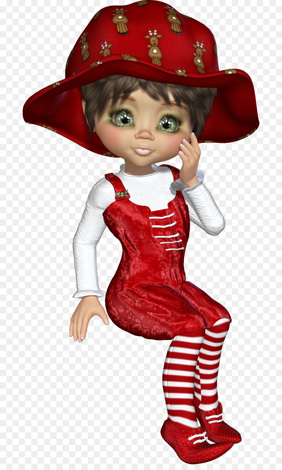 Niña De Dibujos Animados，Traje Rojo PNG