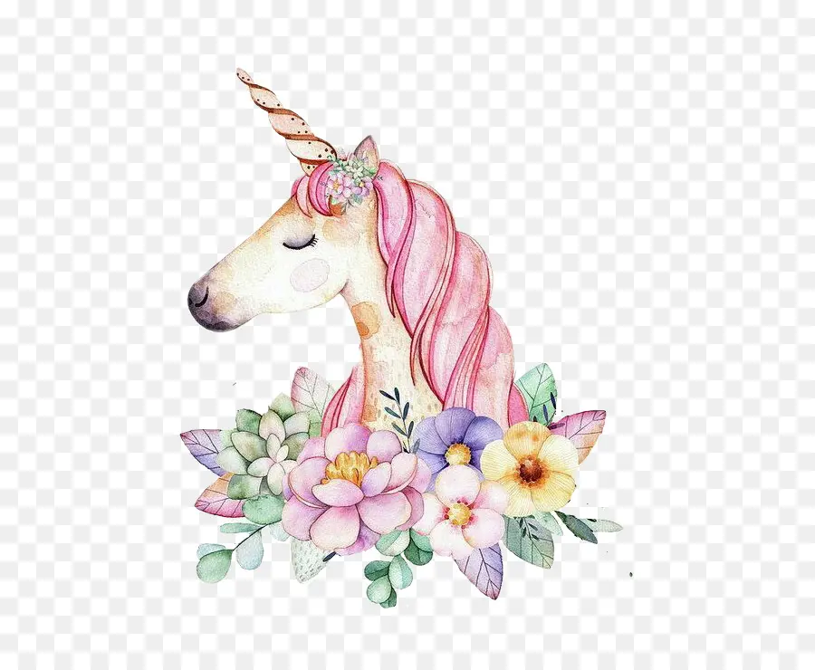 Unicornio，Pintura De Acuarela PNG