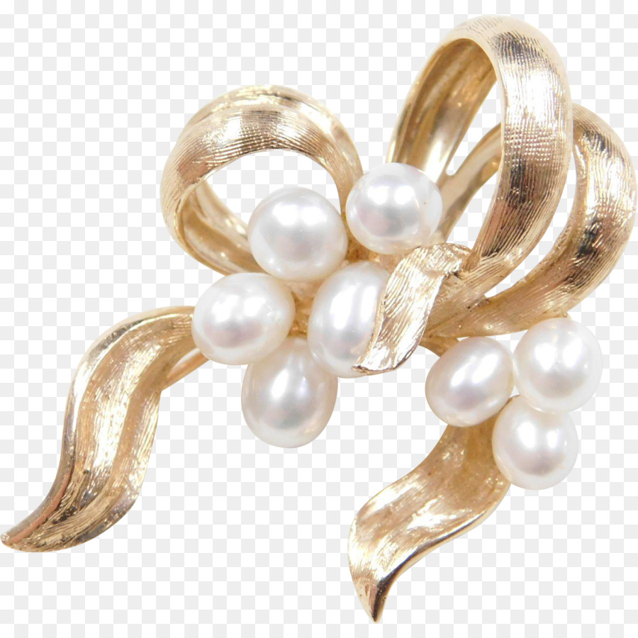 Broche De Oro Con Perlas，Elegante PNG