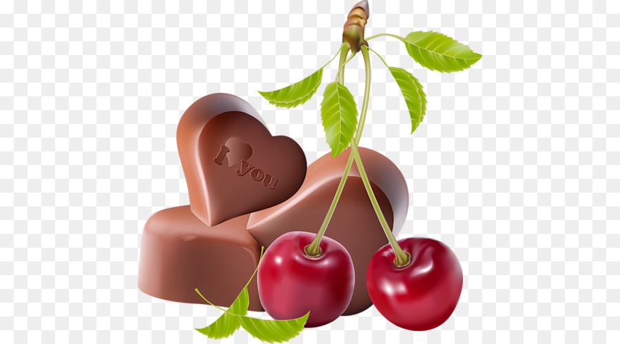 Chocolates Y Cerezas，Forma De Corazón PNG