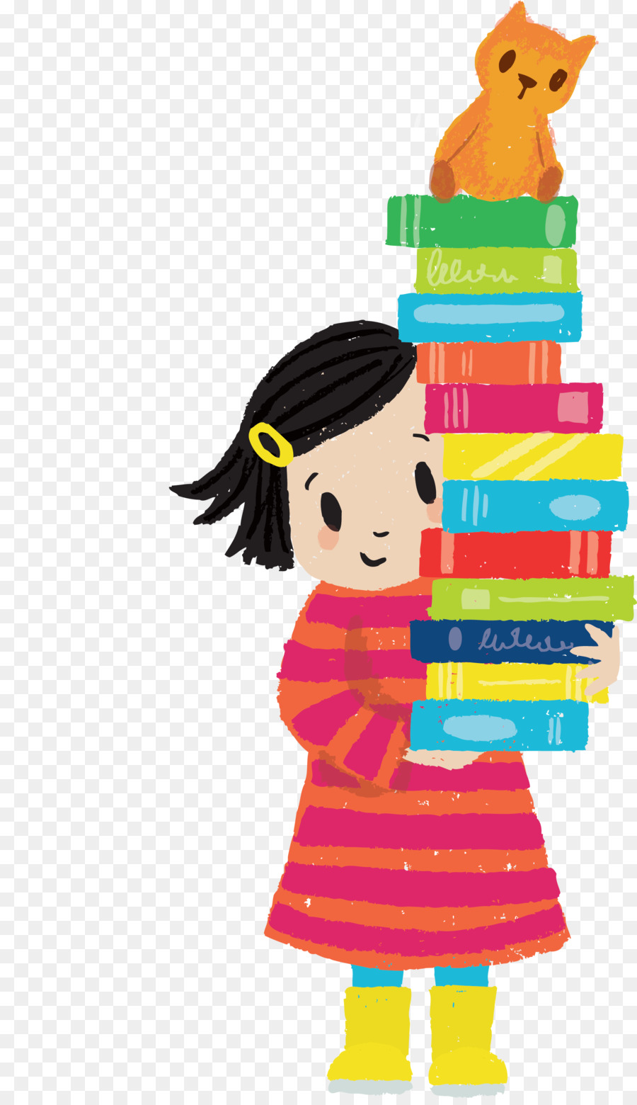 Chica Con Libros，Niño PNG