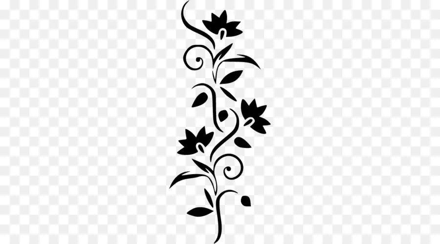 Diseño Floral，Negro PNG