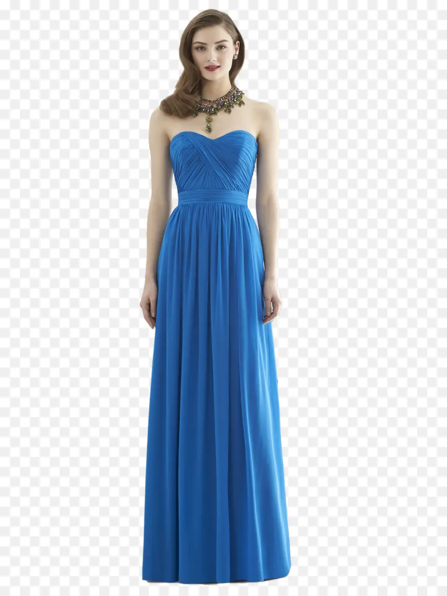 Vestido Azul，Mujer PNG