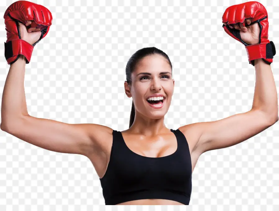 Mujer De Boxeo，Guantes De Boxeo PNG