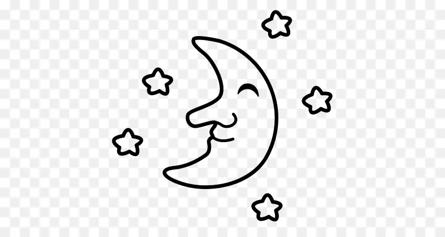 Luna Sonriente，Estrellas PNG