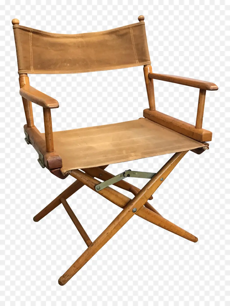 Silla De Director Marrón，De Madera PNG