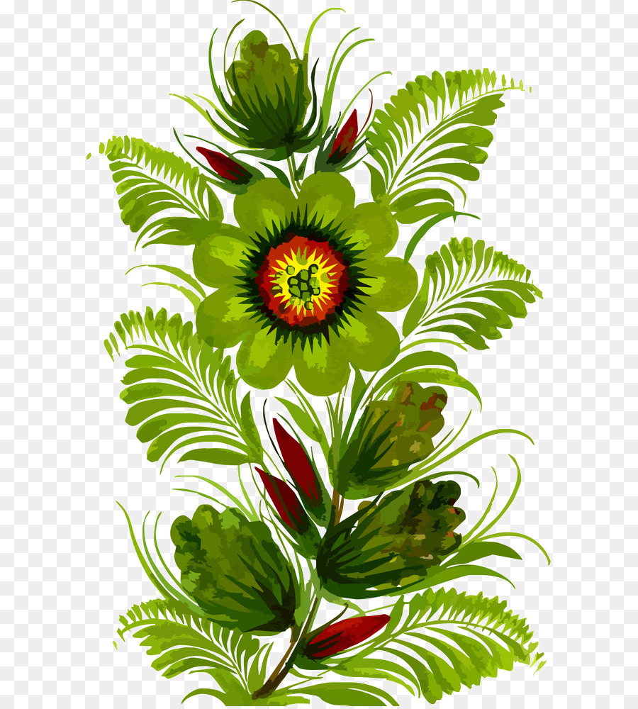 Flor Verde，Hojas PNG