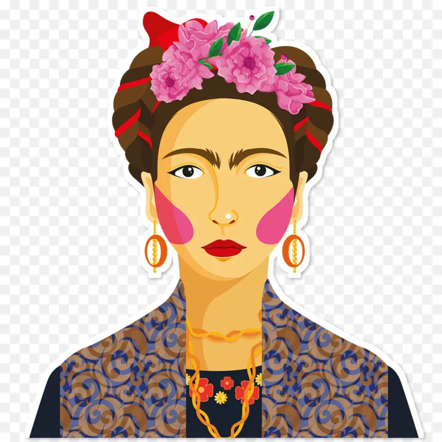 Ilustración De Frida Kahlo，Retrato PNG