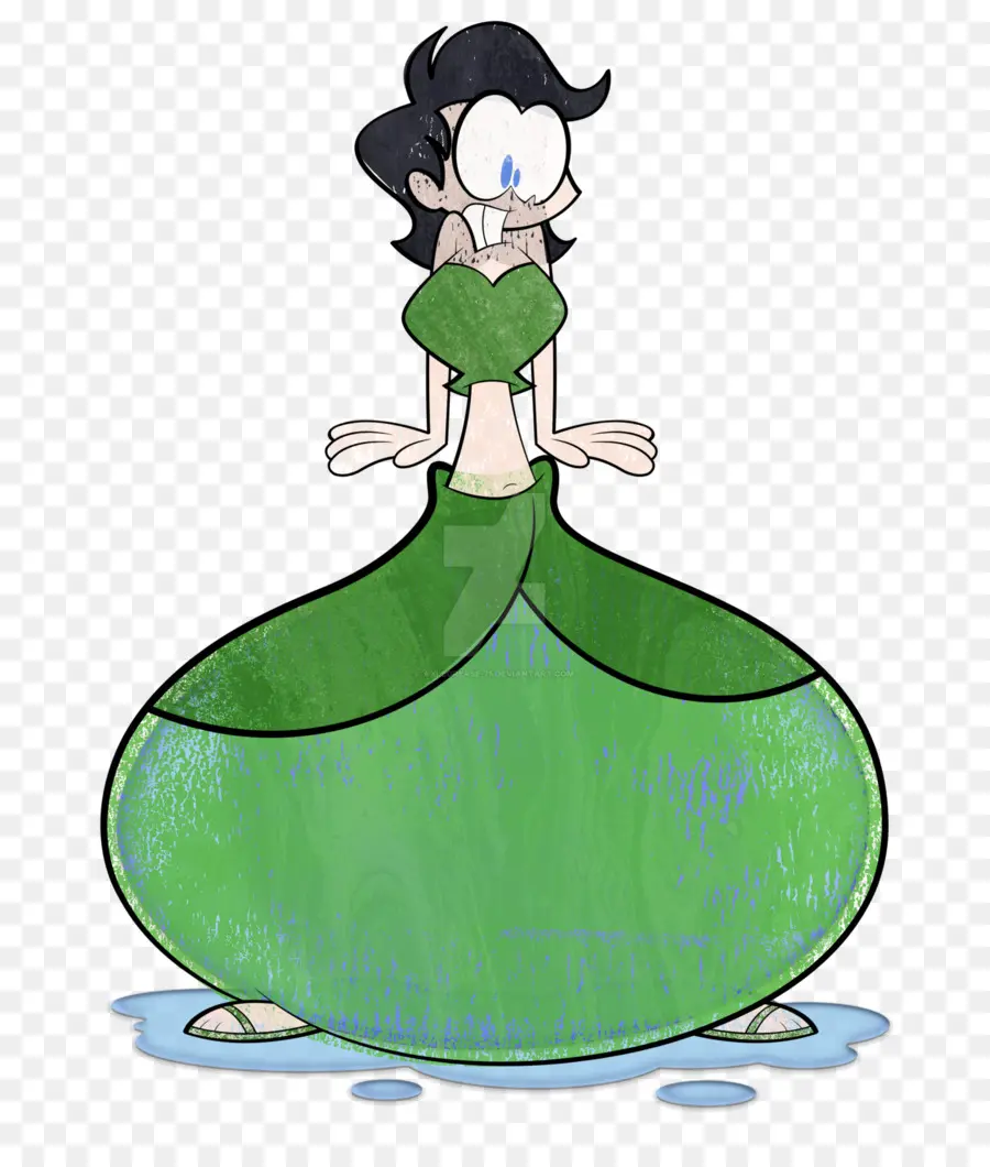 Personaje De Dibujos Animados En Vestido Verde，Dibujos Animados PNG