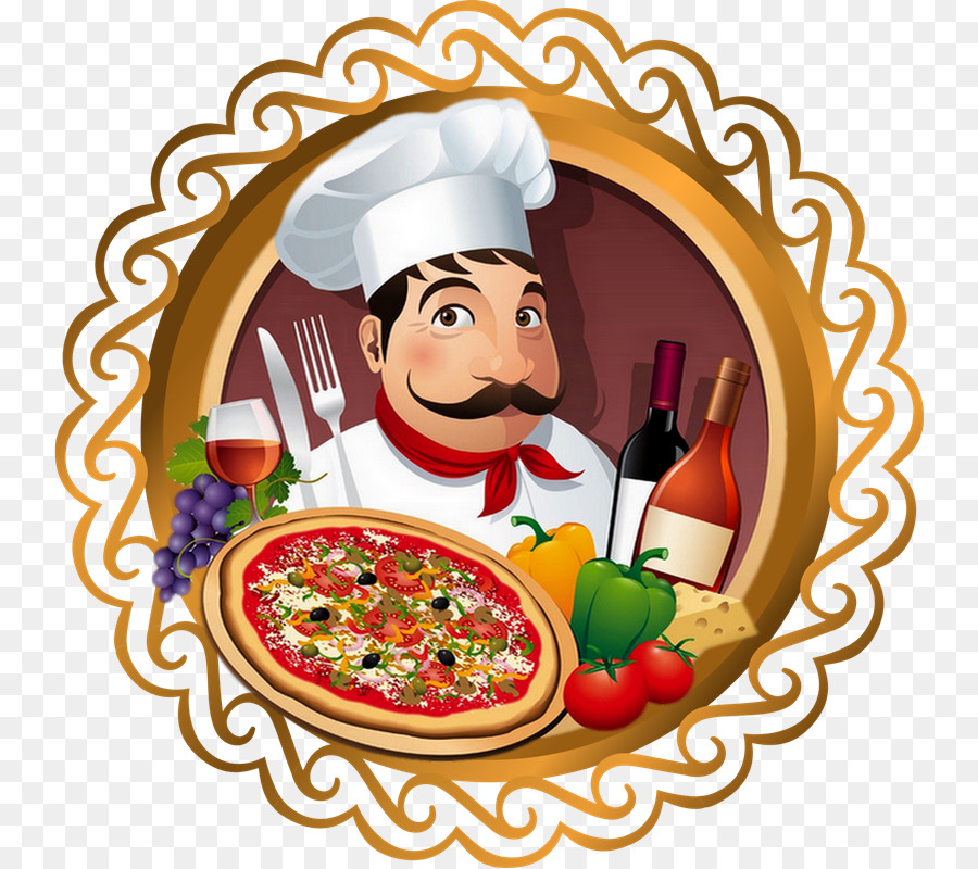 Cocinero Con Pizza，Pizza PNG