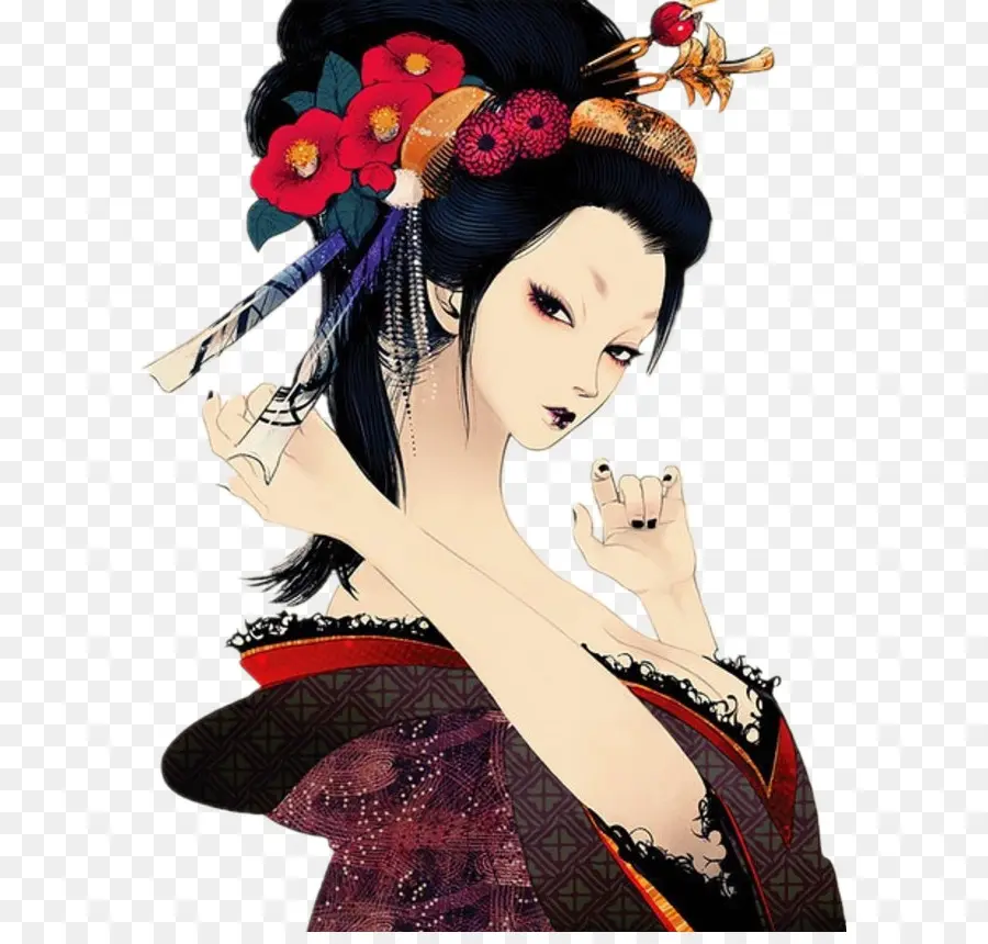 Geisha Dibujo，Geisha PNG