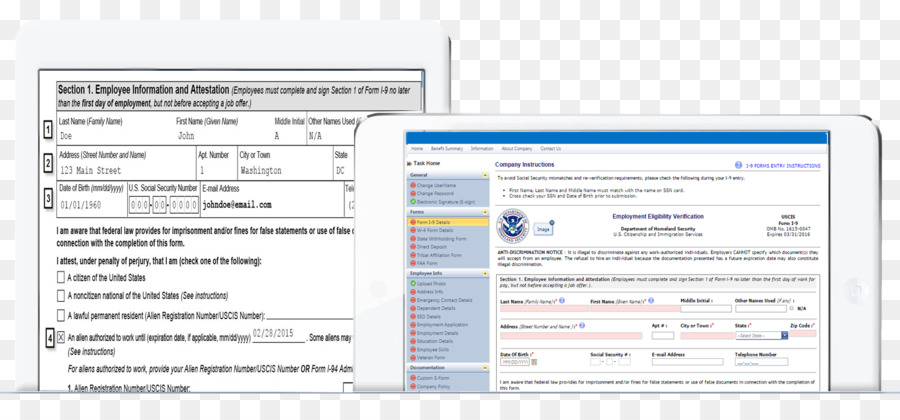 Formulario I9，Everificar PNG