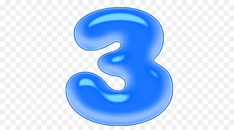 Numero 3，Azul PNG