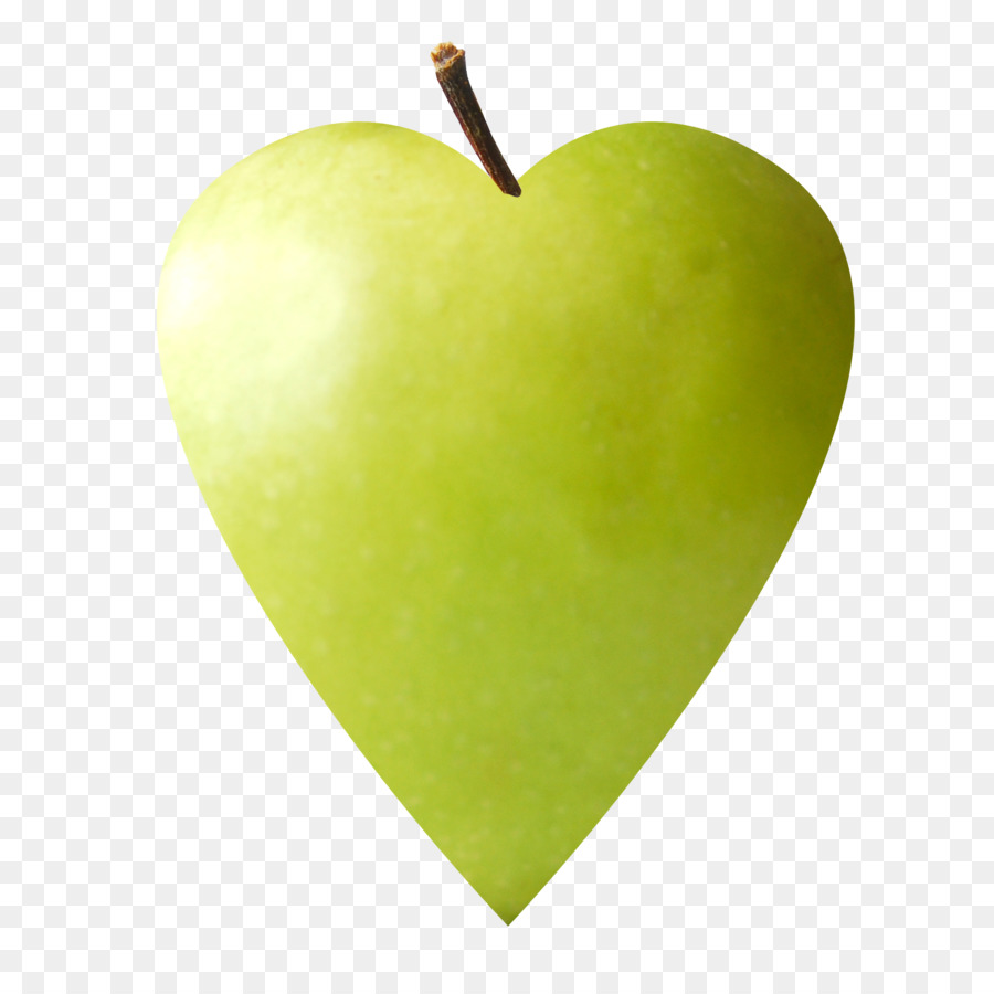 Manzana Verde，Forma De Corazón PNG