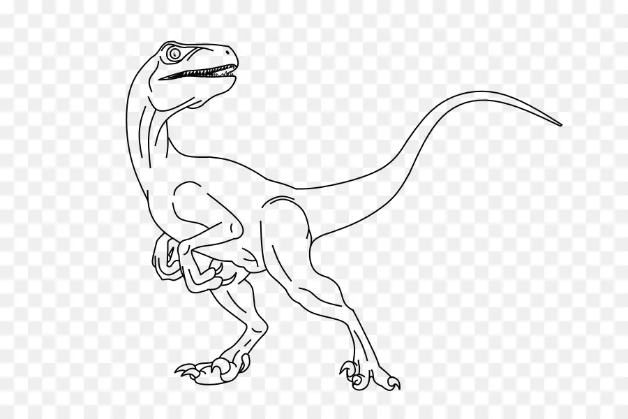 Velociraptor，Arte De Línea PNG