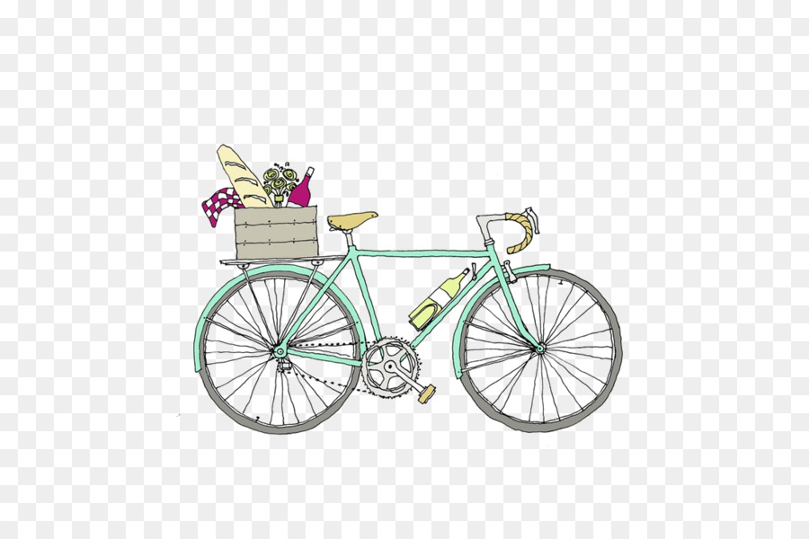 Bicicleta，Flores PNG