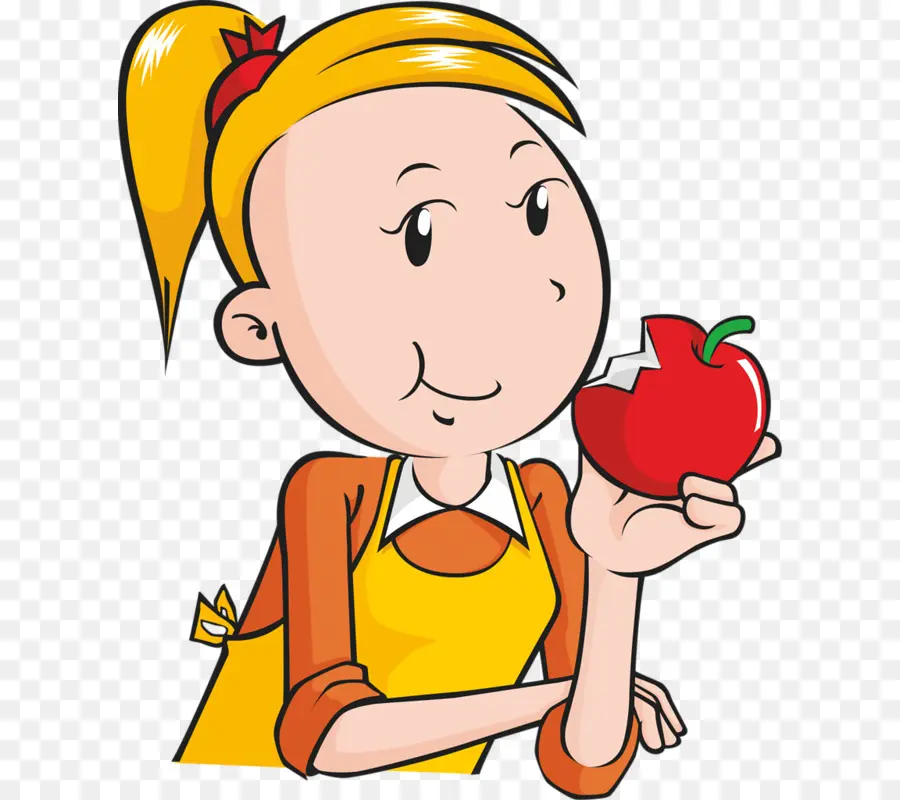 Chica Con Manzana，Niño PNG