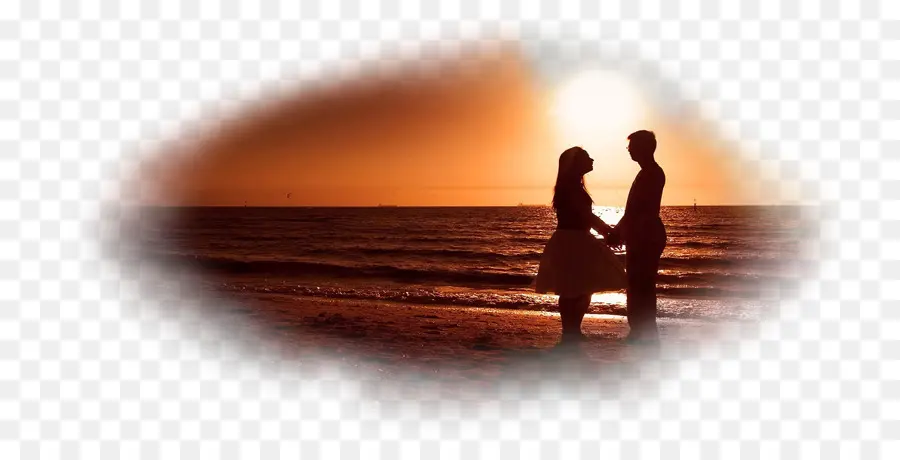 Pareja Silueta，Atardecer PNG