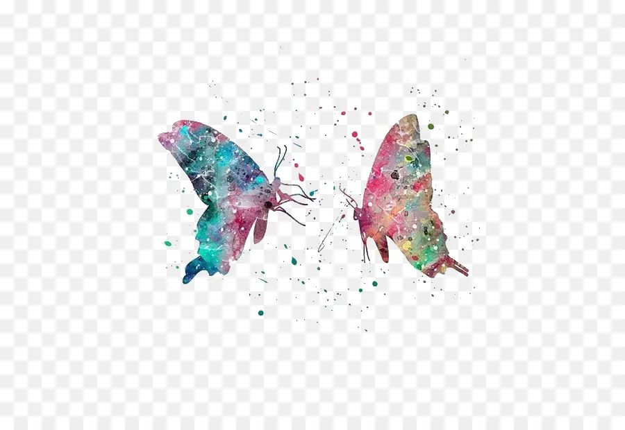 Mariposa，Pintura A La Acuarela PNG