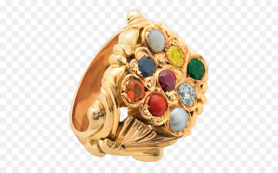 Anillo De Oro Con Piedras Preciosas，Oro PNG