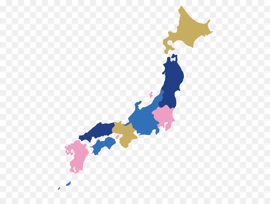 Mapa De Japón，Regiones PNG