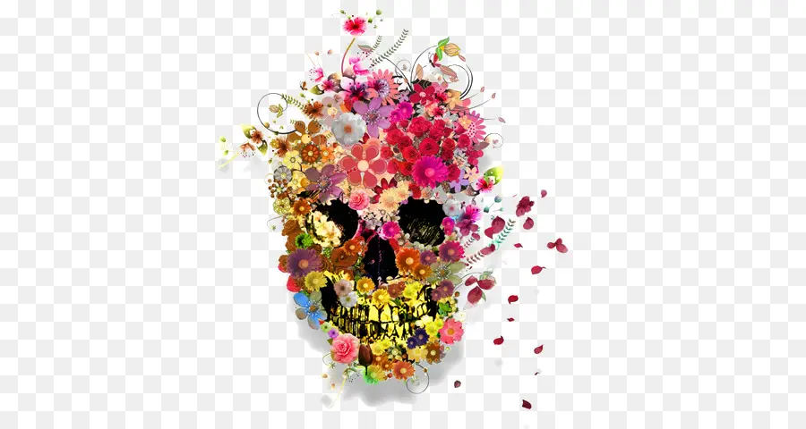 Calavera Floral，Flores PNG