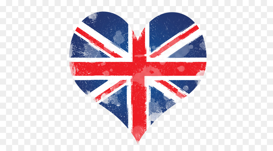 Union Jack Corazón，Reino Unido PNG