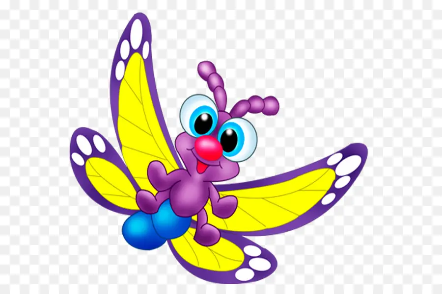 Mariposa De Dibujos Animados，Púrpura PNG