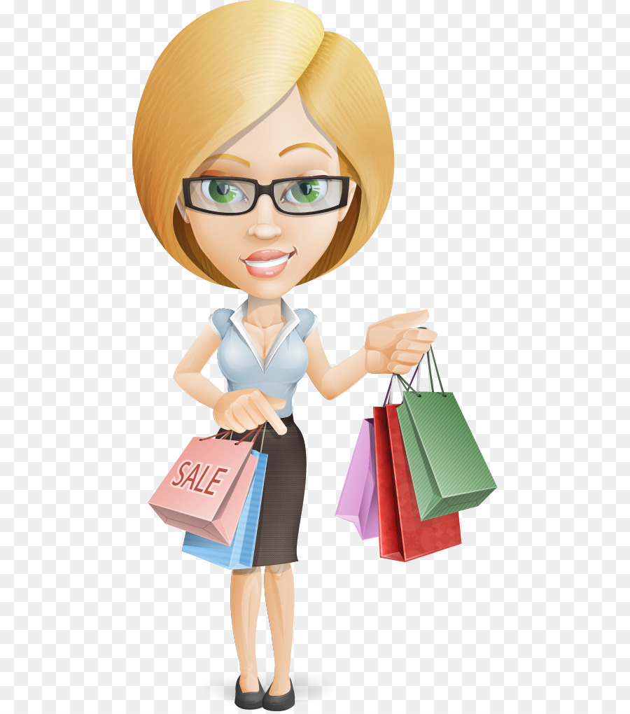 Mujer De Compras，Bolsas PNG