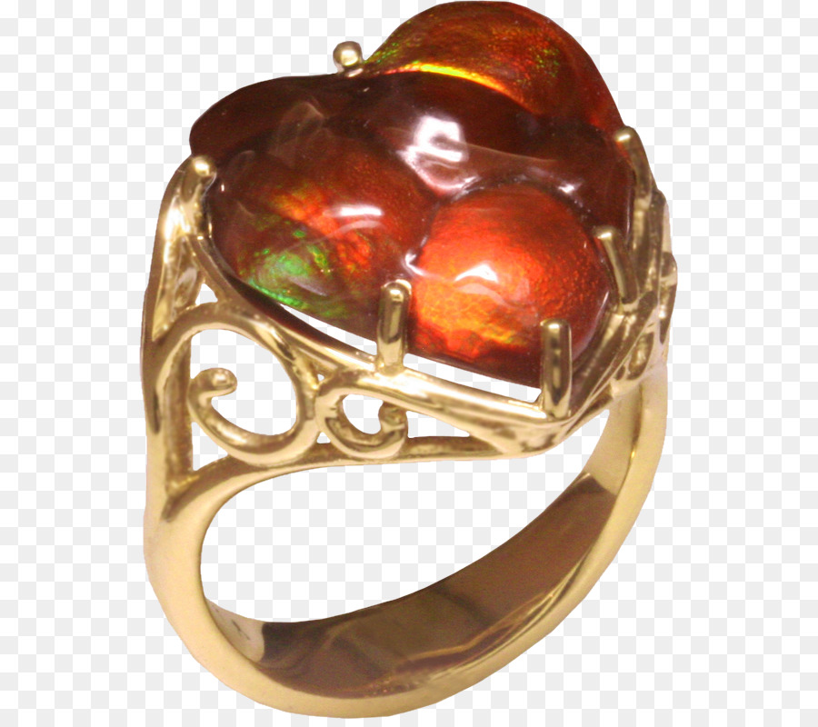 Anillo En Forma De Corazón，Oro PNG