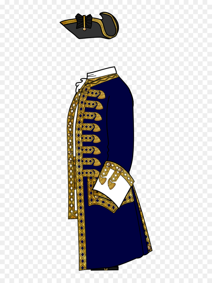 Uniforme Azul，Adorno Dorado PNG