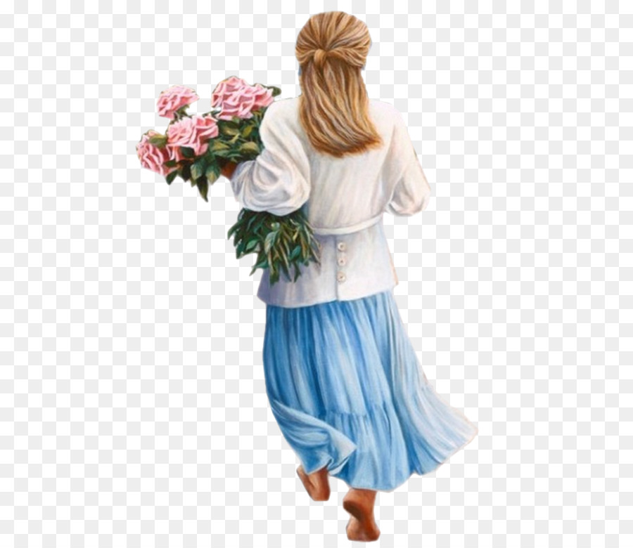 Mujer Con Flores，Mujer PNG