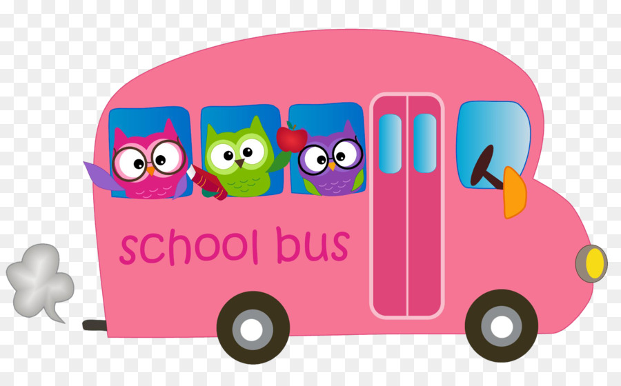 Autobús Escolar，Rosa PNG