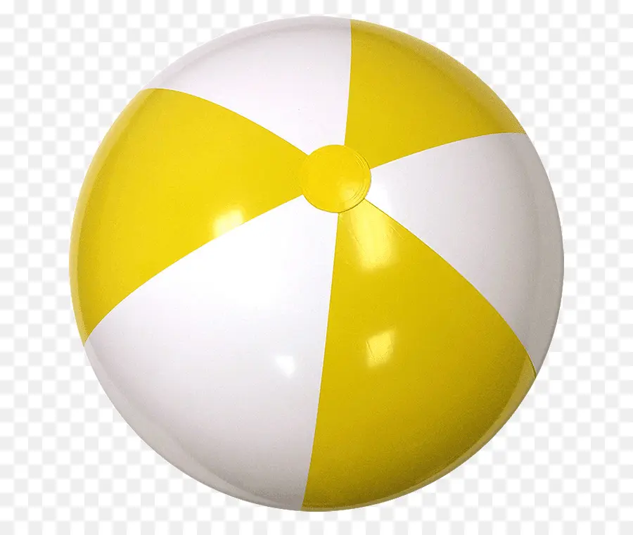 Pelota De Playa Amarilla Y Blanca，Verano PNG