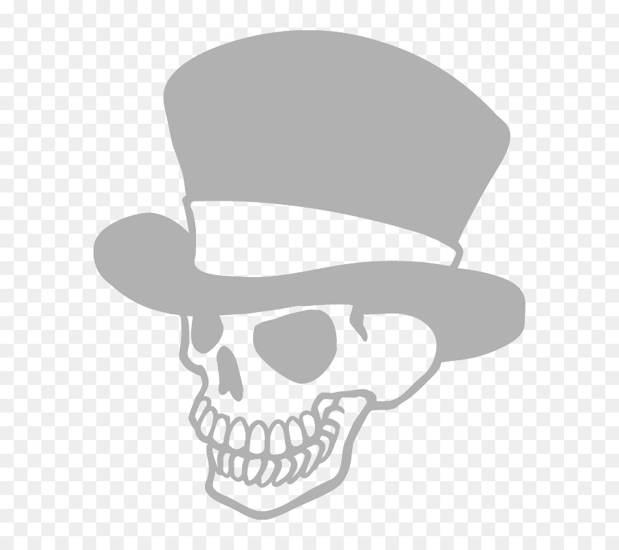 Calavera Con Sombrero De Copa，Gris PNG