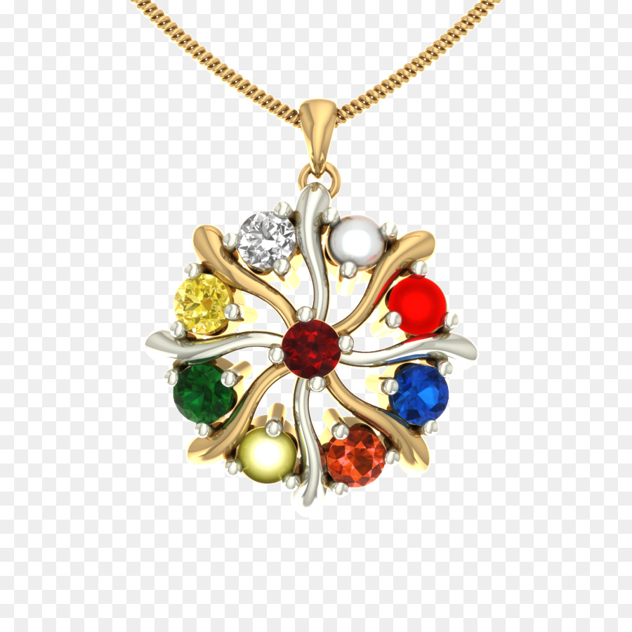 Colgante Navaratna，Collar PNG