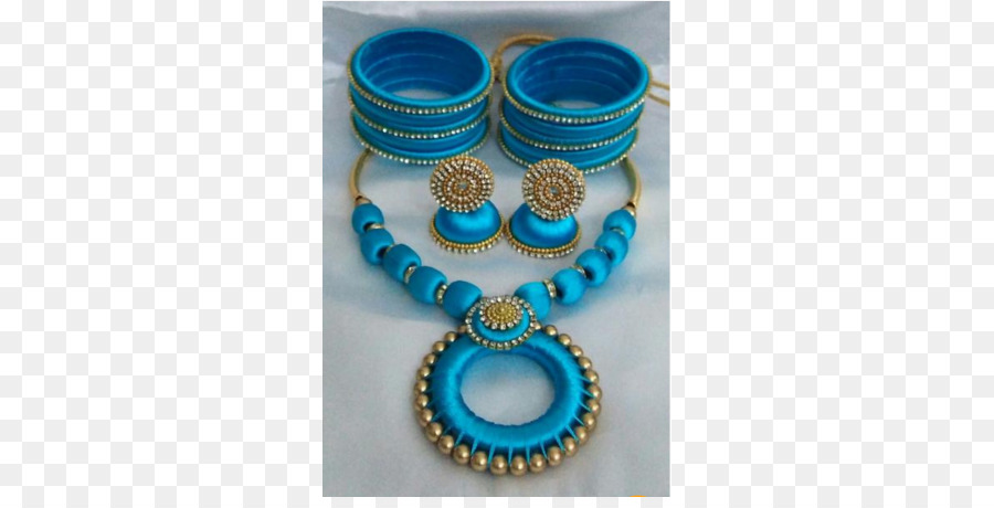 Conjunto De Joyería Azul，Collar PNG