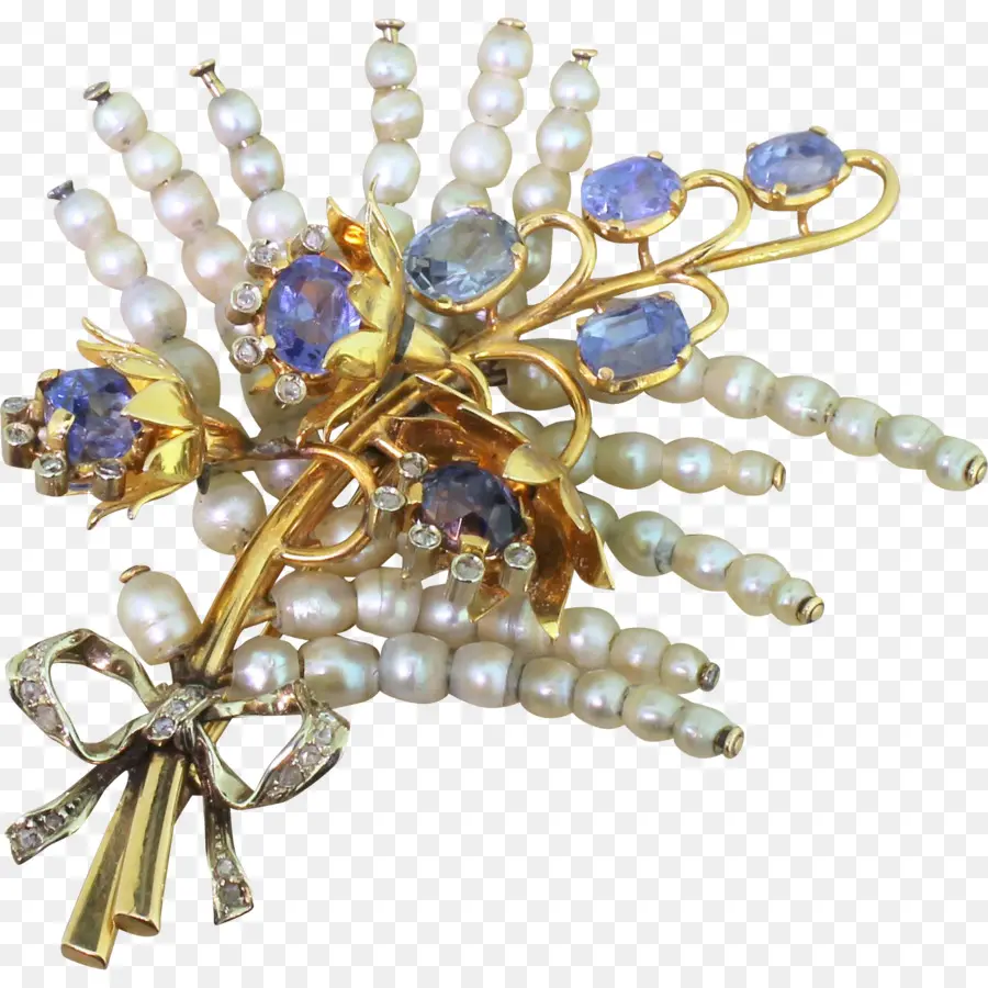 Broche De Flores，Oro PNG