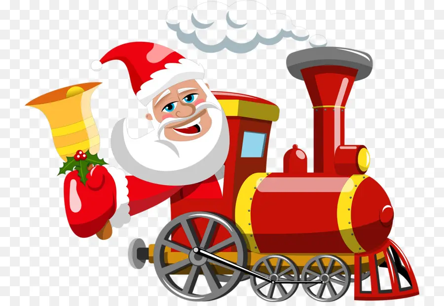 Papá Noel En Tren，Navidad PNG