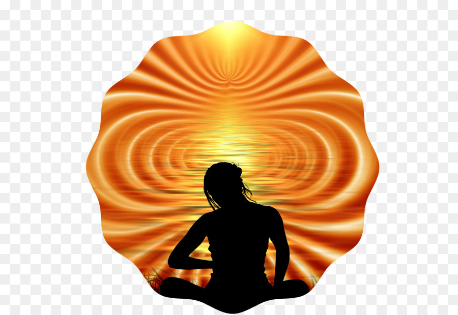 Silueta De Meditación，Atardecer PNG