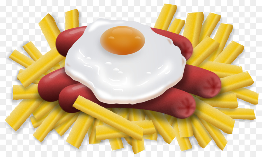 Papas Fritas，Huevo Frito PNG